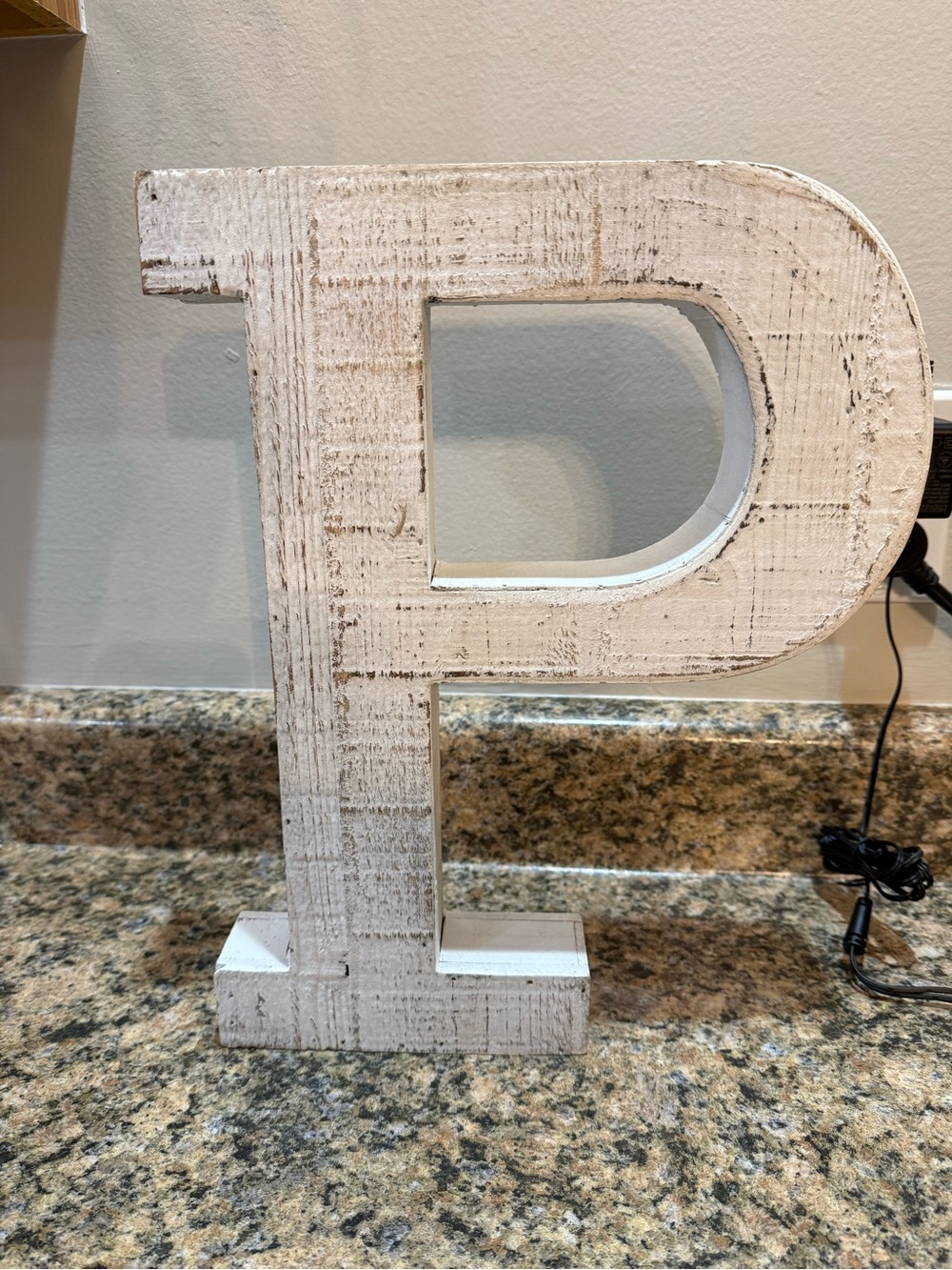 Hobby Lobby Distressed White Wooden Letter P